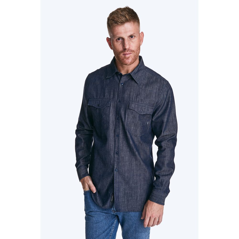 Camisa-Slim-Masculina-Convicto-Jeans-Escuro